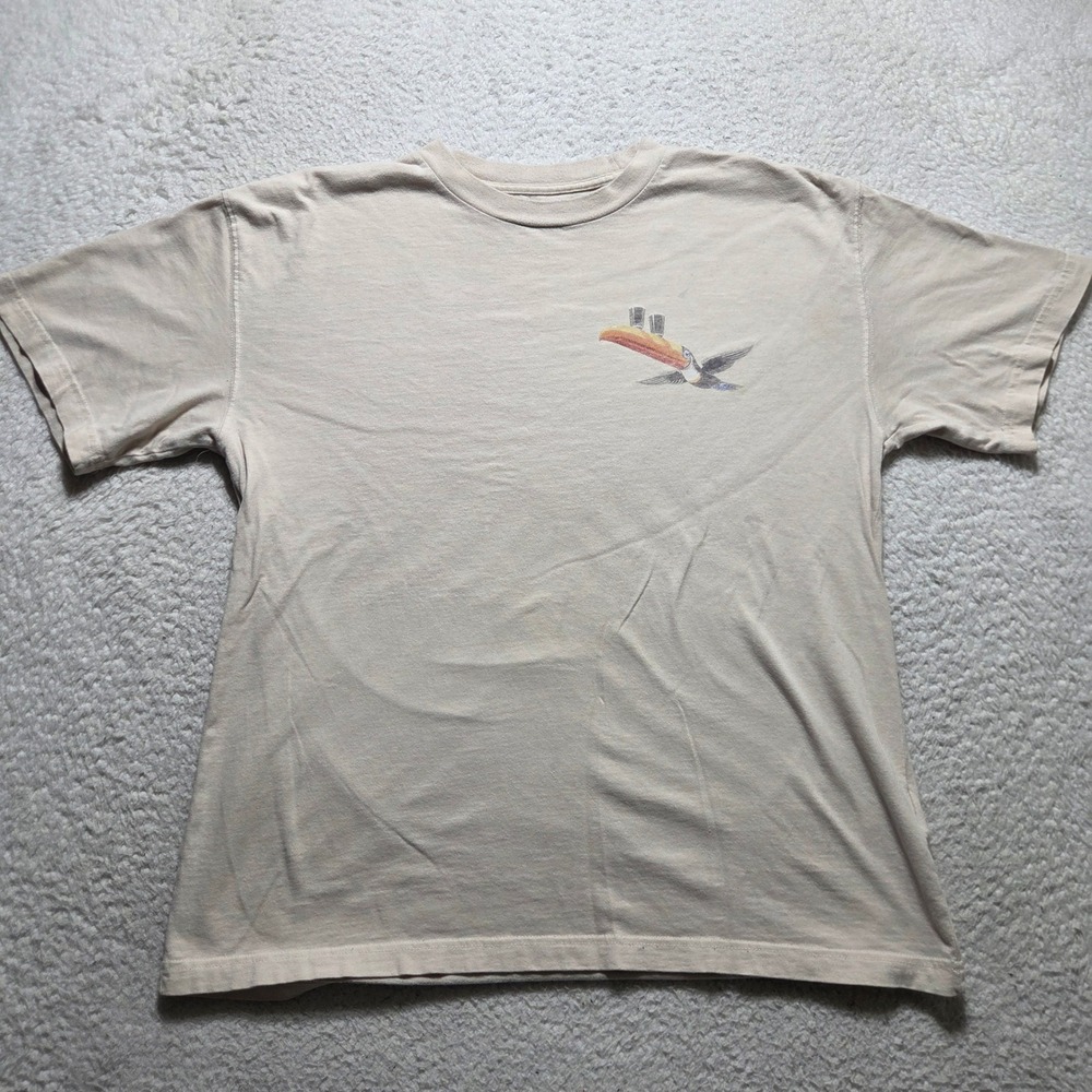 Guinness T Shirt Mens Medium Tan Toucan Beer Graphic Short Sleeve Casual Summer
